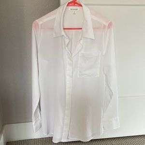 Prologue White Long Sleeve Button Down Shirt Size Medium